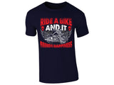 Brings Happiness T-Shirt Mens Winged Motorcycle Skull Graphic Biker Enthusiasts Ride a Bike Cool Rider Shirt Party Wear Style