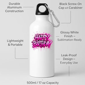 Happy Birthday Water Bottle Gift for Him or Her motivational Leakproof Reusable Sports Fun Hydration Present for Friends Kids Boyfriend Mom Dad Drink