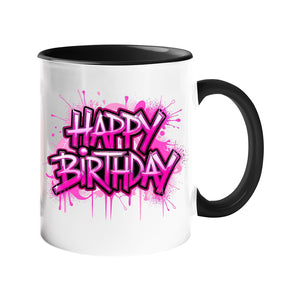 Happy Birthday Colour Mug – Vibrant Ceramic Cup with Color Handle, a Fun Gift for Couples, Family, and Friends.
