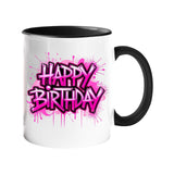 Happy Birthday Colour Mug – Vibrant Ceramic Cup with Color Handle, a Fun Gift for Couples, Family, and Friends.
