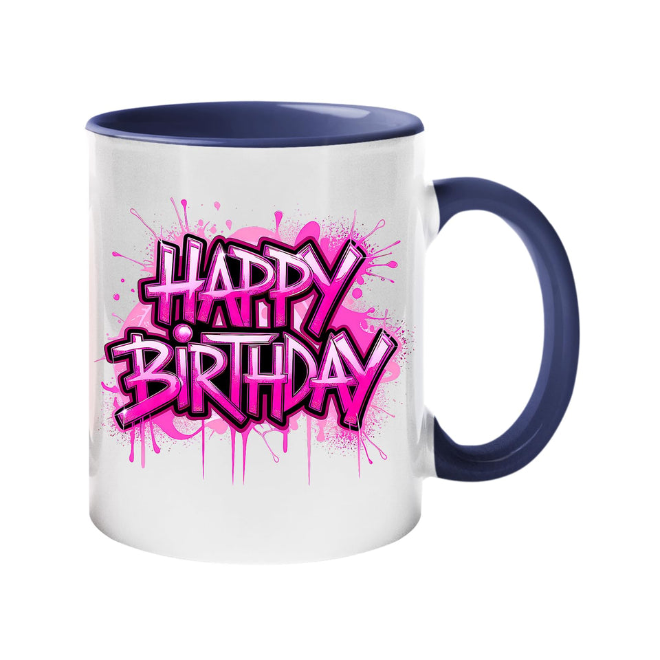 Happy Birthday Colour Mug – Vibrant Ceramic Cup with Color Handle, a Fun Gift for Couples, Family, and Friends.