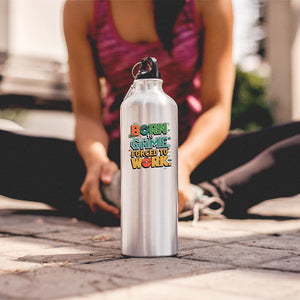 Born to Game Forced to Work Water Bottle Gamer Bottle Funny Gaming Design Game Controller Retro Style Hydration Gift for Work or Gym Players Streamers