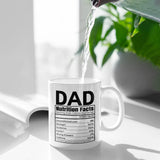 Dad Nutrition Facts Mug Dad Birthday Gift Dad Gifts From Daughter Son Coffee Mug For Dad Presents For Dad Worlds Best Dad Mug Dad Definition Mug Dad Christmas Gifts From Daughter Fathers Mug 11oz