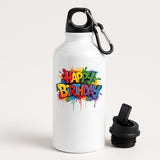 Happy Birthday Water Bottle Colourful Reusebale Fun Surprise Gift Present Birthday for Him Her or Kids Drink for School Travel Gym or outsider Office Easy to Use Lightweight