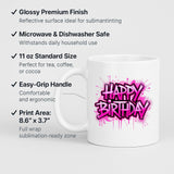 Happy Birthday Mug Colorful Design Cup Fun Printed Birthday Present Funny Ceremic Mug Gift for Couple Party Friend Boss Kids