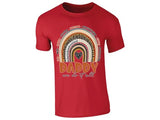 Daddy Rainbow T-Shirt for Fathers Day Positive Words Fun Wise Strong Caring Encouraging Patient Loving Protecting Heart