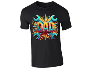 DAD Mechanic T-Shirt Fathers Day Celebration Life Wrench Garage Legendary Fixes Everything Lover Birthday Gift Party Style Soft