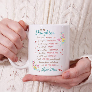 Daughter Gifts from Mum Daughter Birthday Gifts - Graduation Christmas Gifts for Daughter, 350ml Ceramic Coffee Mug Special Daughter Gifts for Girls