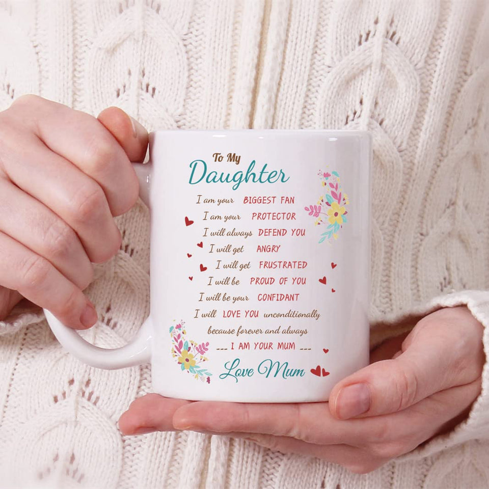 Daughter Gifts from Mum Daughter Birthday Gifts - Graduation Christmas Gifts for Daughter, 350ml Ceramic Coffee Mug Special Daughter Gifts for Girls