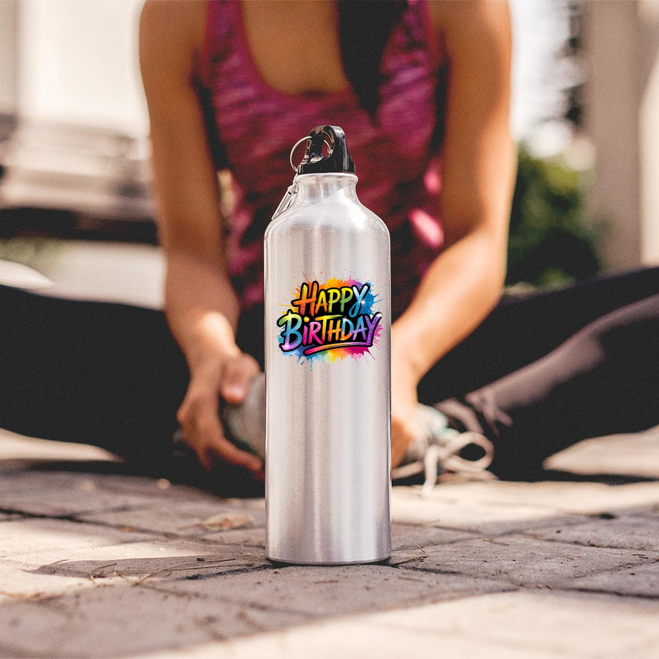 Happy Birthday Water Bottle Gift for Him or Her Leakproof Reuseable Sports Fun Hydration Birthday Present for Friends Kids Boyfriend Gym Mom Dad Drink Outsider Tour