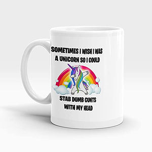 Unicorn Mug Wish I Was a Unicorn Funny Sarcastic Coffee Gift Cup