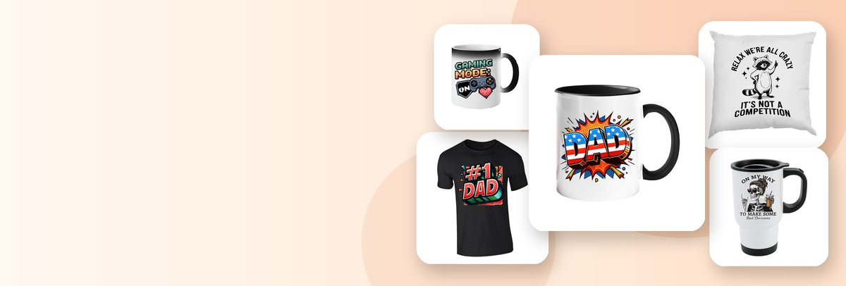 Funny and personalised mugs, T-shirt, travel mug and cushion from Excudo Trade