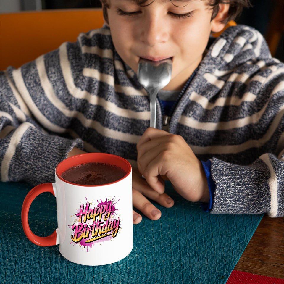 Happy Birthday Colour Mug – Fun & Colorful Gift Cup for Husband, Wife, Parents, Friends & Couples