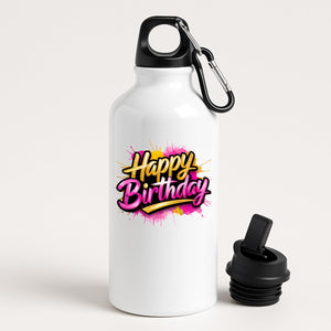 Happy Birthday Water Bottle Portable Fun Present Gift Birthday for Him Her or Kids Drink for School Travel Tour Gym fitness lover or outsider Office Work Leakproof Washable