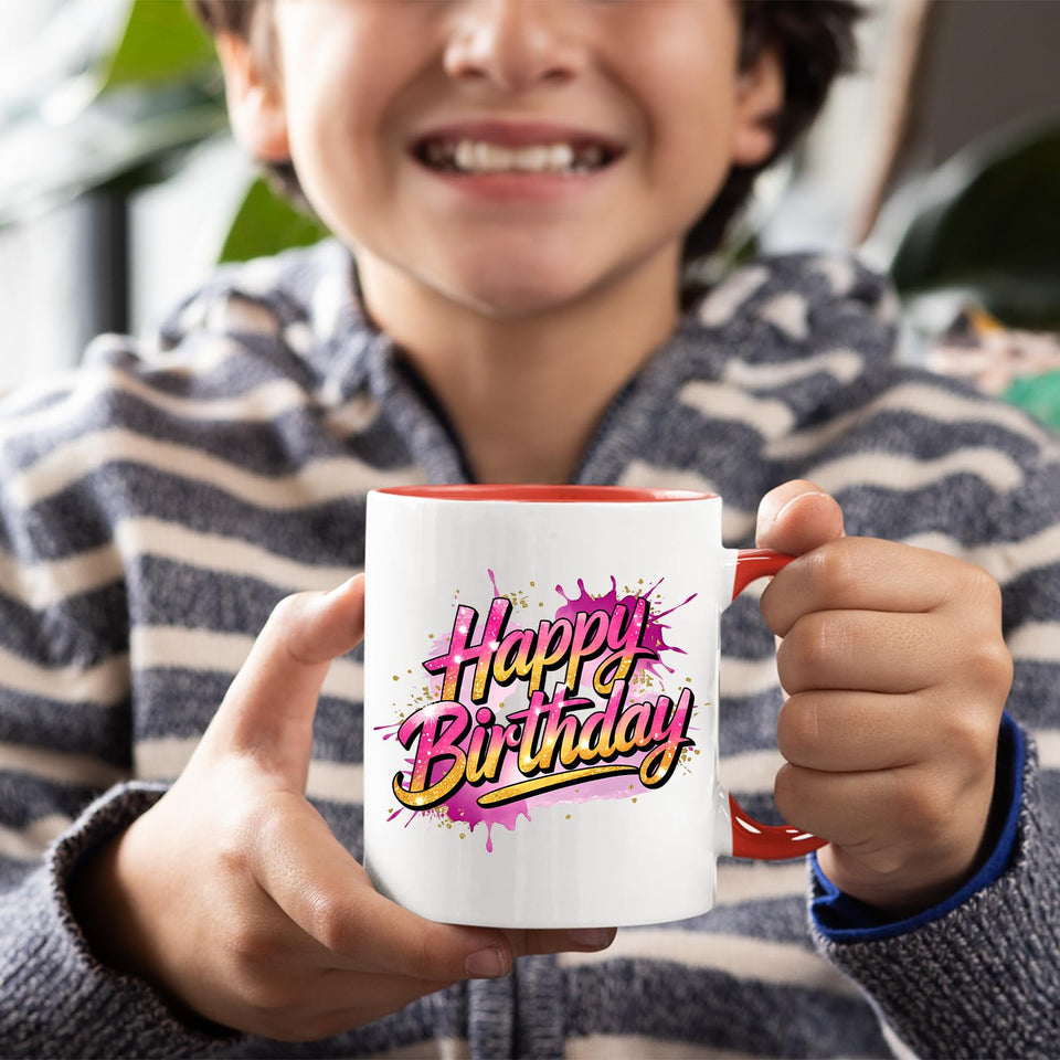 Happy Birthday Colour Mug – Fun & Colorful Gift Cup for Husband, Wife, Parents, Friends & Couples