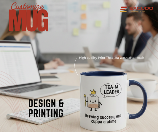 Tea-M Leader Mug on an office desk