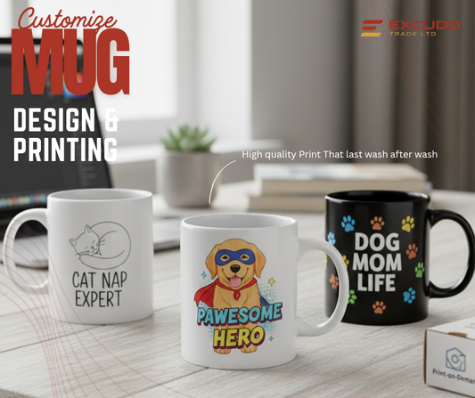 Pawsome Hero Mug on a table