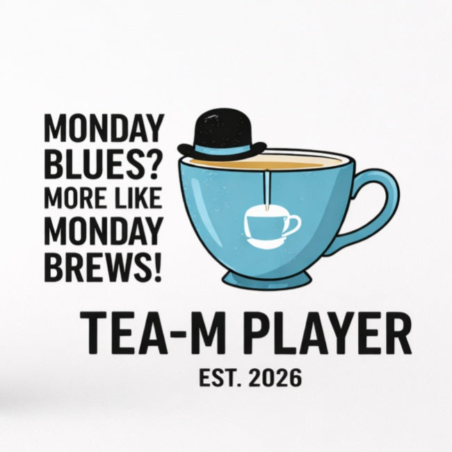 Monday Blues? More Like Monday Brews! Mug artwork close-up