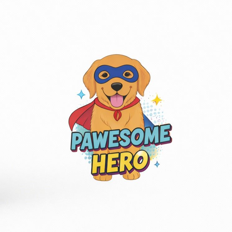 Pawsome Hero Mug artwork close-up